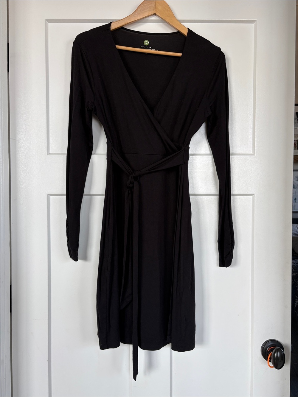 Dakini black long sleeve wrap dress Size Small
